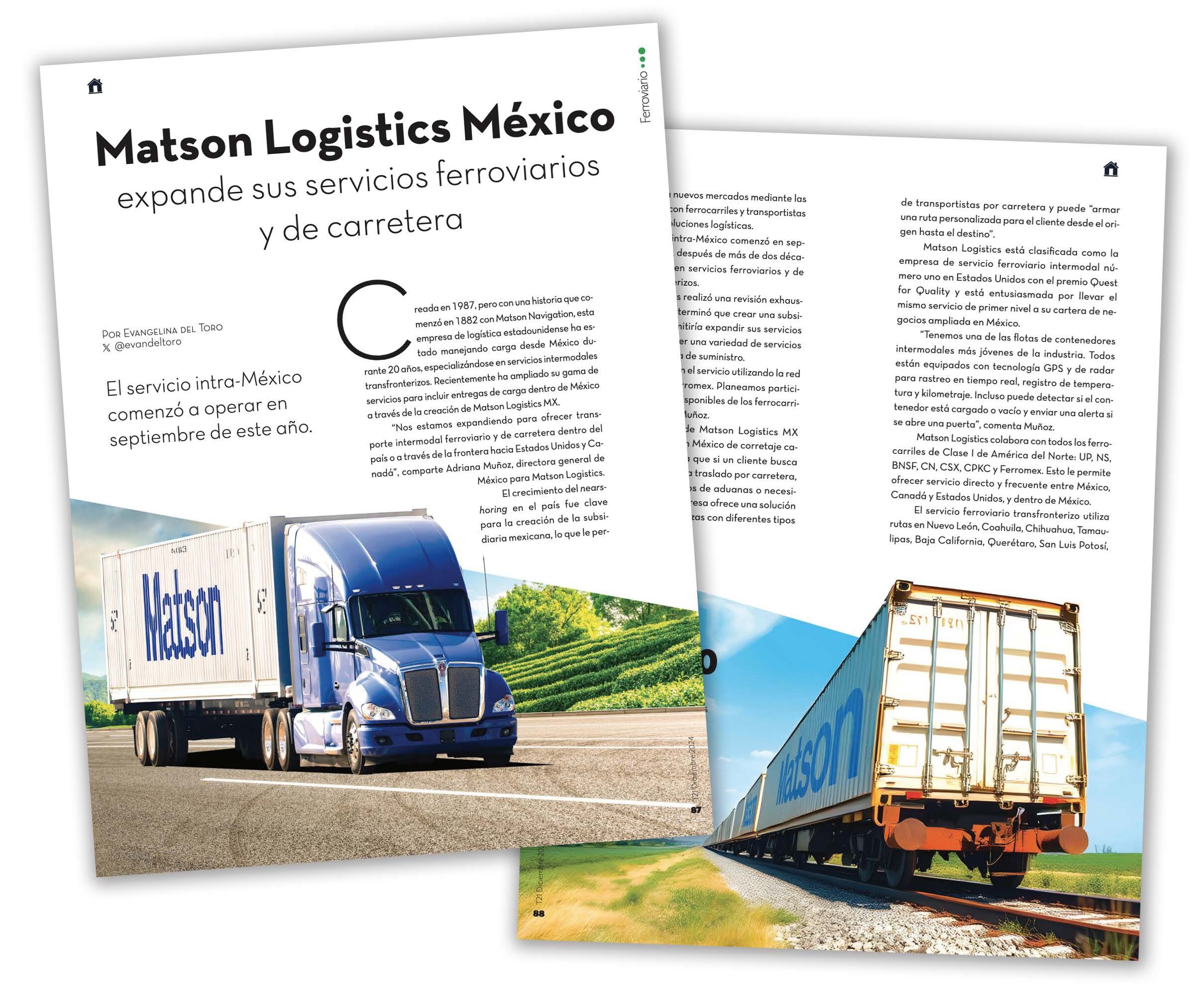 Matson Logistics MX Expands Rail Services | Matson Logistics MX
